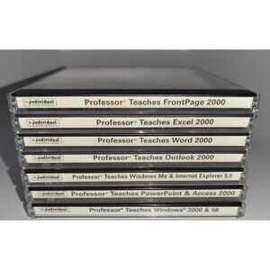Professor Teaches Software Lot of 7 Networking, Windows 2000, Office CDs